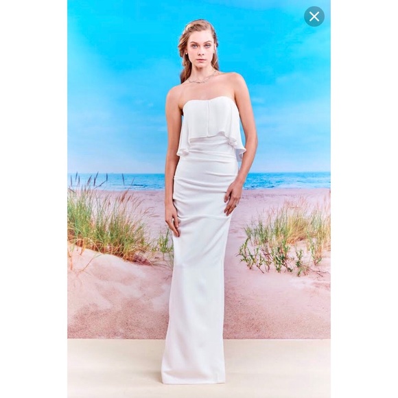 Nicole Miller Bridal Sheath Gown CF10144 sz 10 - Picture 1 of 6